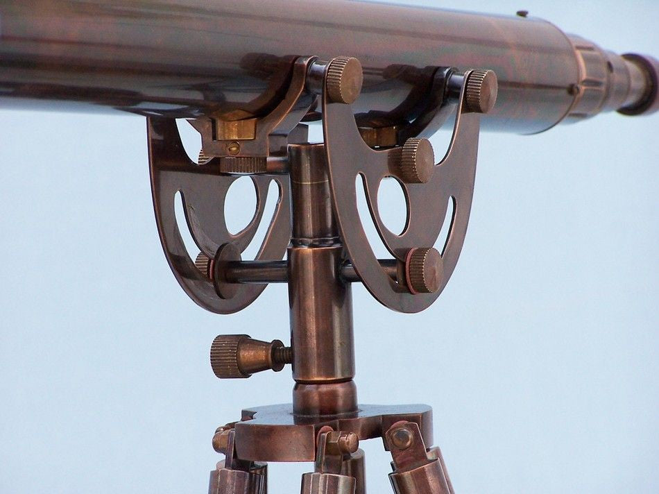 Floor Standing Antique Copper Anchormaster Telescope 65"