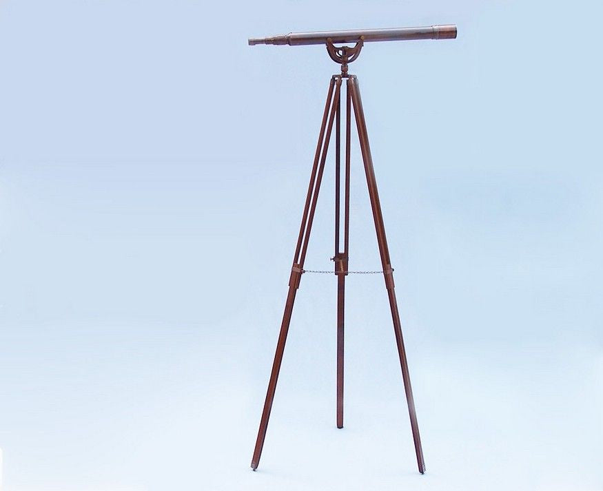 Floor Standing Antique Copper Anchormaster Telescope 65"