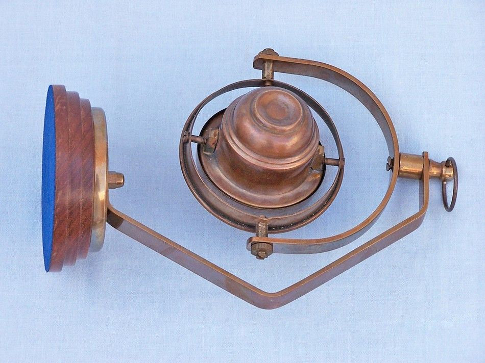 Antique Brass Hanging Compass 8"