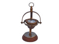 Antique Brass Hanging Compass 8"