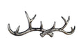 Rustic Silver Cast Iron Antler Wall Hooks 15"