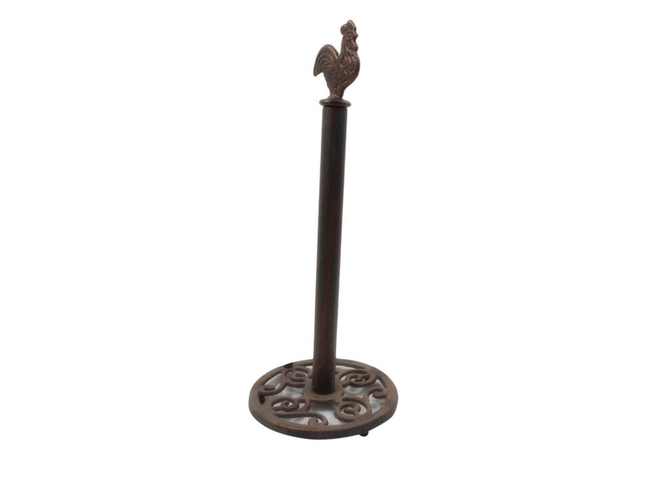Rustic Copper Cast Iron Rooster Extra Toilet Paper Stand 15"
