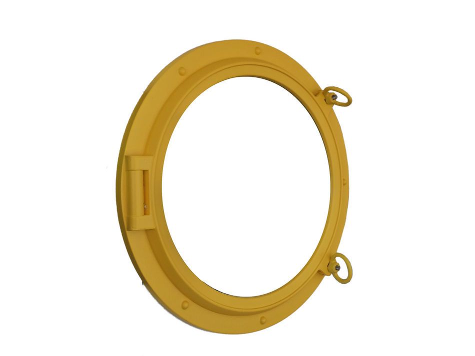 Yellow Decorative Ship Porthole Window 24""