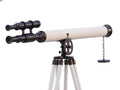 Floor Standing Oil-Rubbed Bronze/White Leather Griffith Astro Telescope 64"