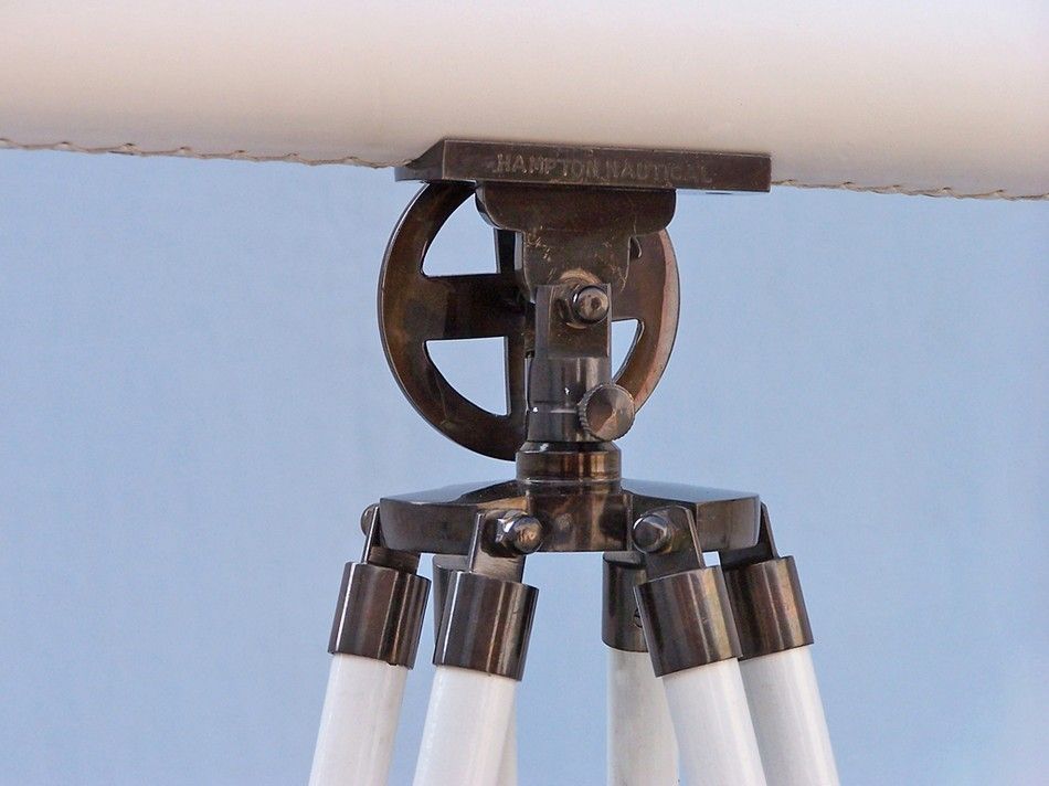 Floor Standing Oil-Rubbed Bronze/White Leather Griffith Astro Telescope 64"