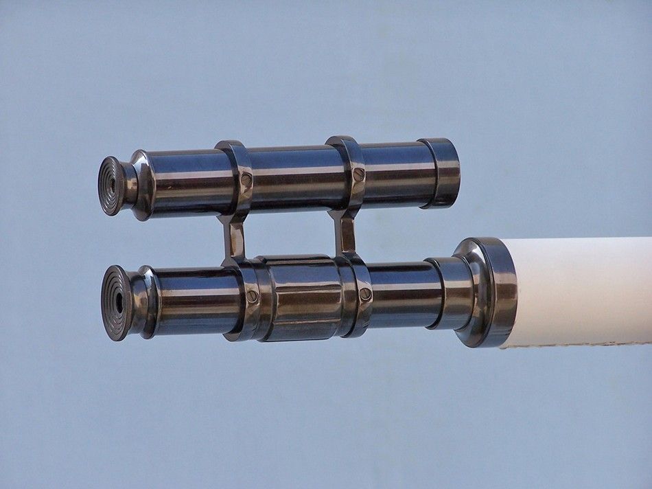 Floor Standing Oil-Rubbed Bronze/White Leather Griffith Astro Telescope 64"