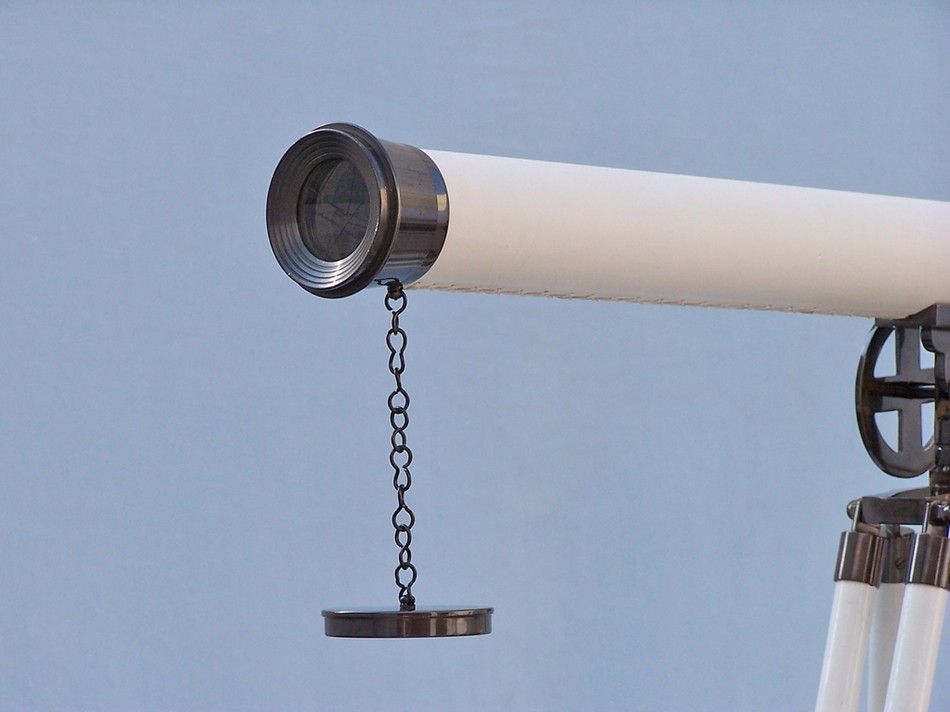 Floor Standing Oil-Rubbed Bronze/White Leather Griffith Astro Telescope 64"