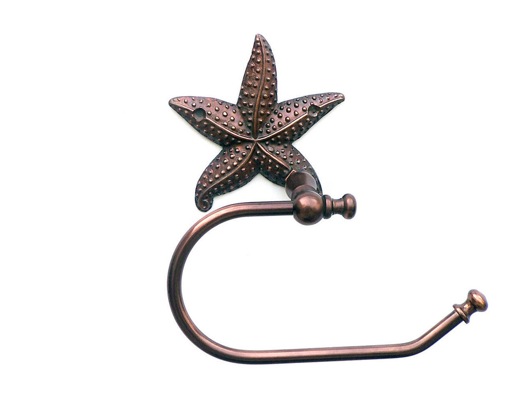 Antique Copper Starfish Toilet Paper Holder 10"