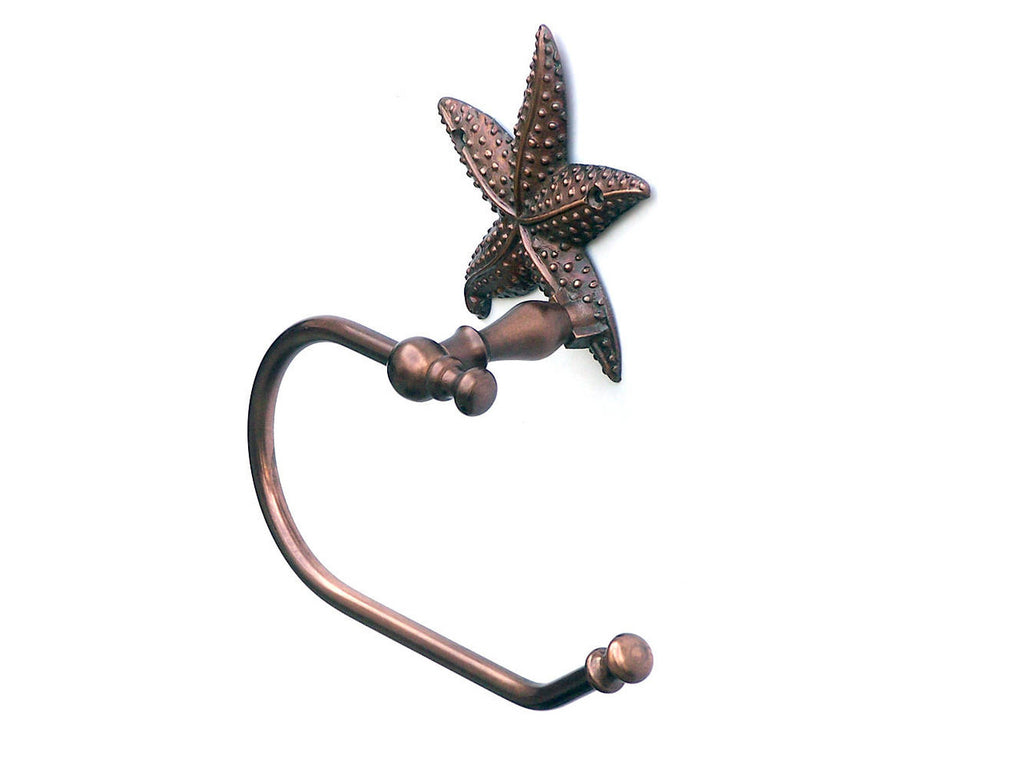 Antique Copper Starfish Toilet Paper Holder 10"