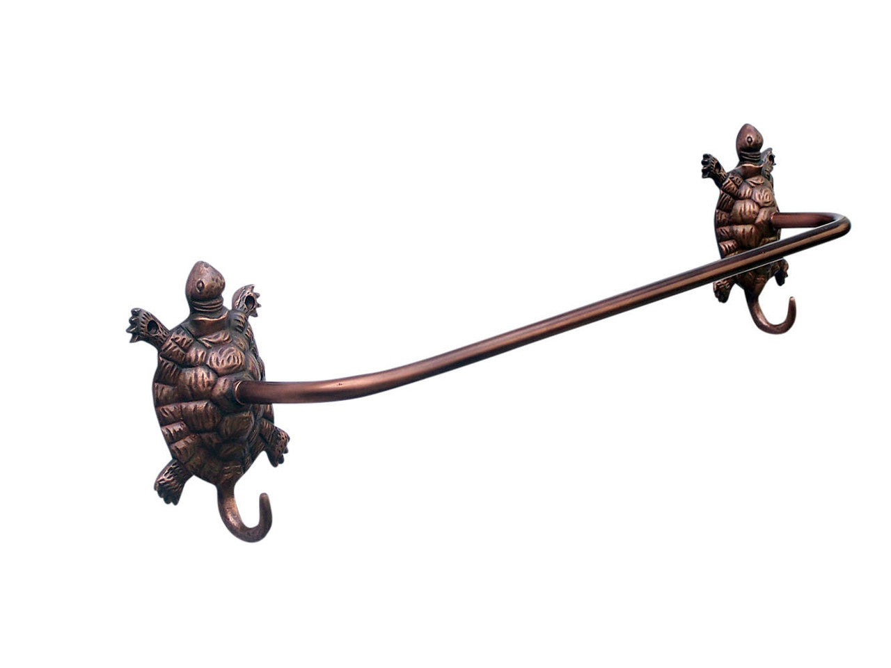 Antique Copper Turtle Bath Towel Holder 28"