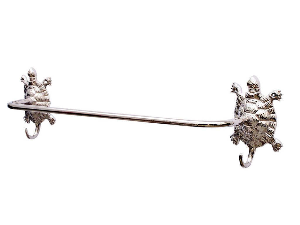 Chrome Turtle Bath Towel Holder 28"