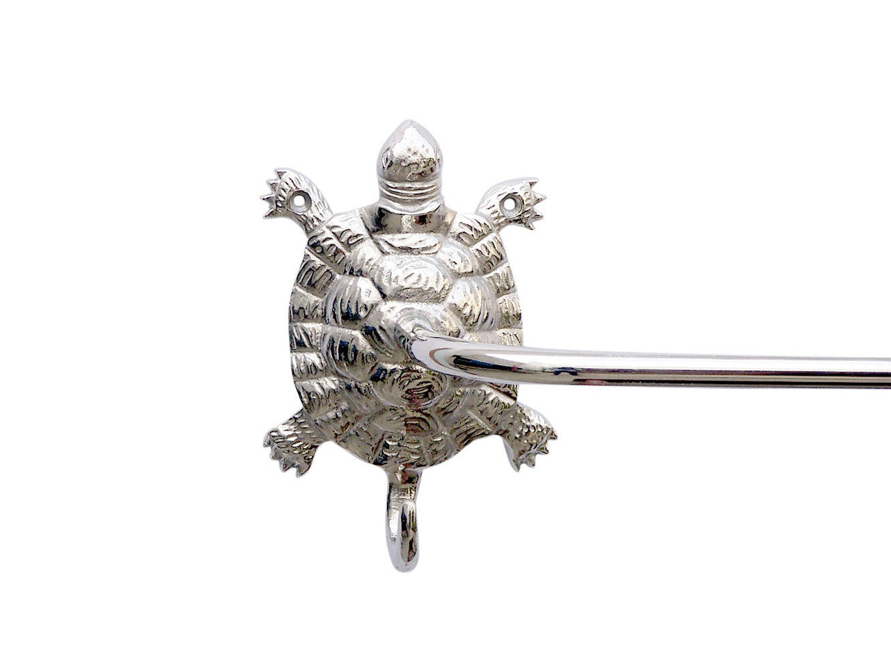 Chrome Turtle Bath Towel Holder 28"
