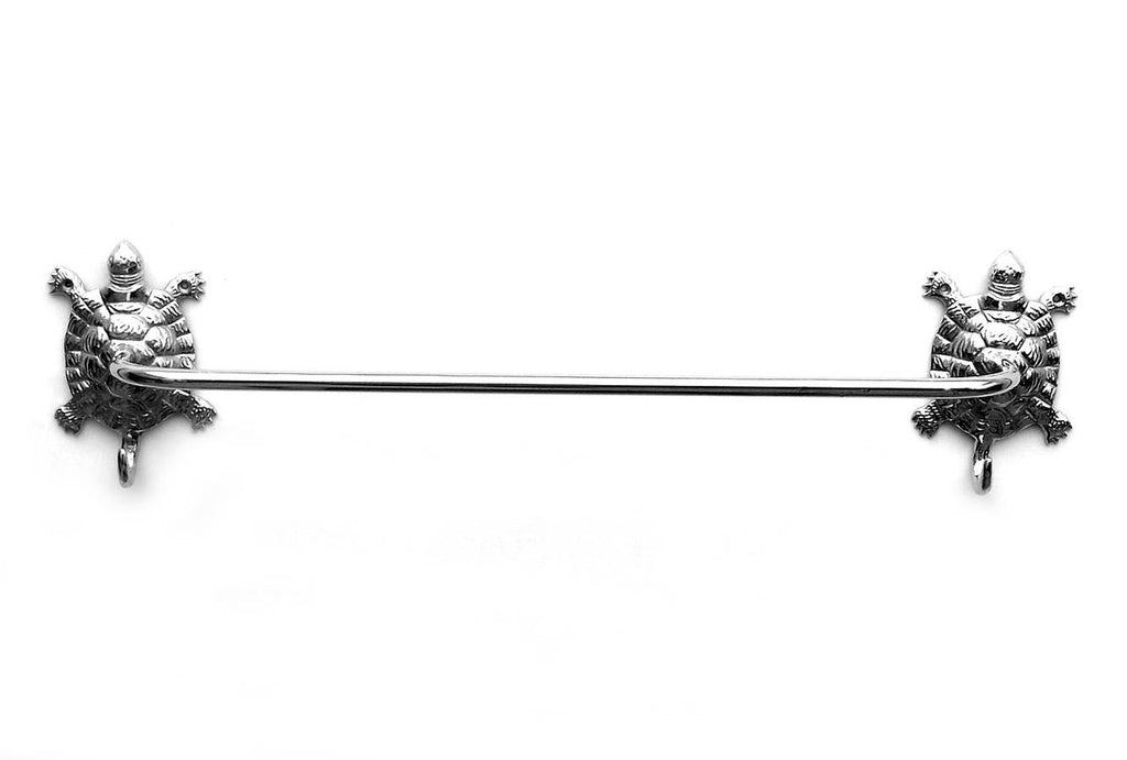 Chrome Turtle Bath Towel Holder 28"
