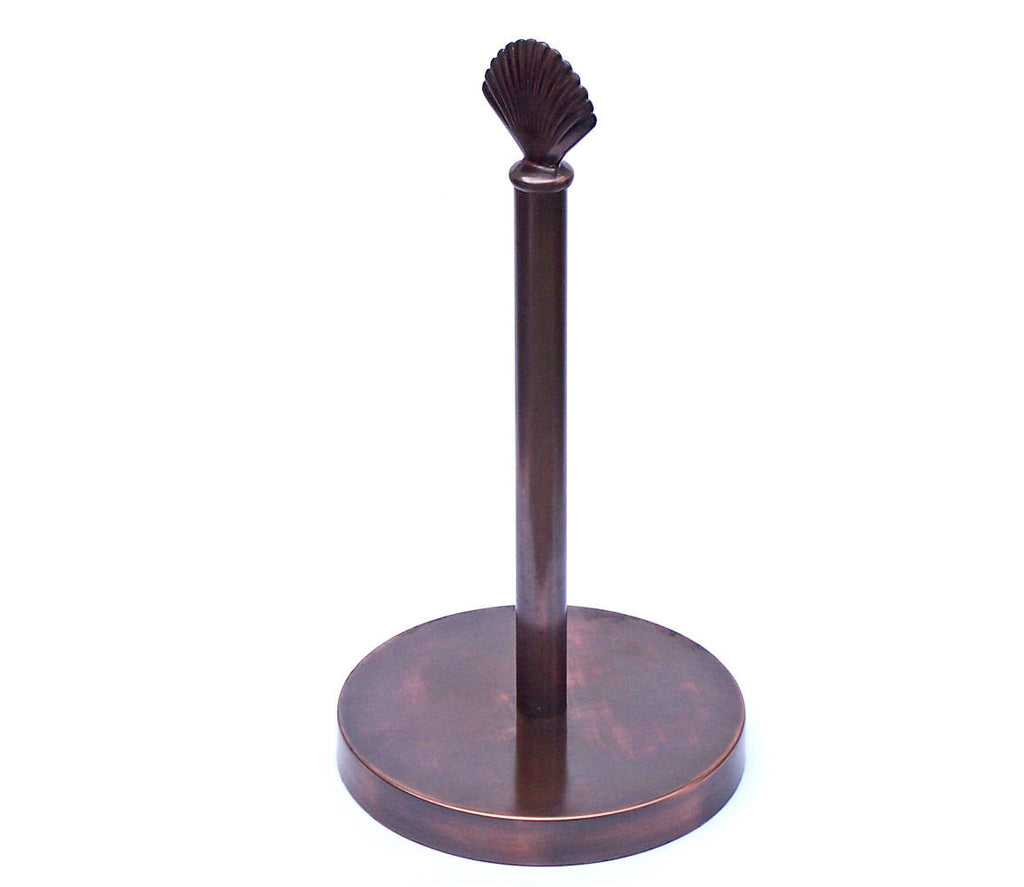 Antique Copper Sea Shell Extra Toilet Paper Stand 16"