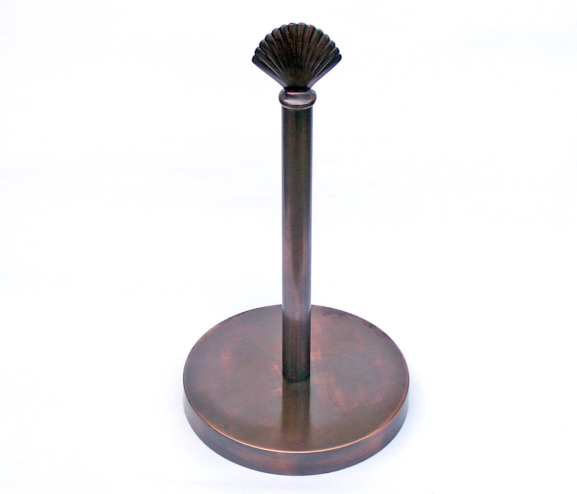 Antique Copper Sea Shell Paper Towel Holder 16"