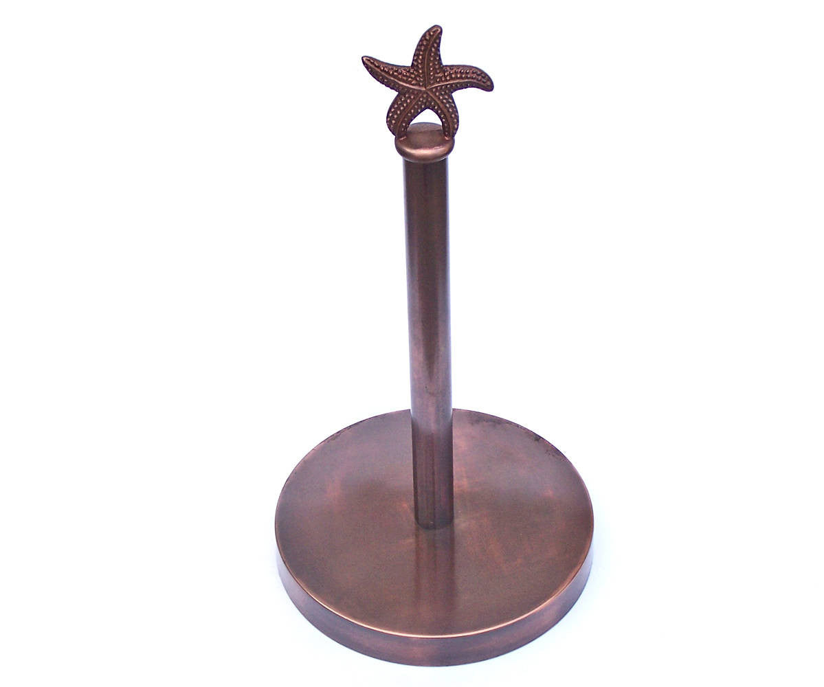 Antique Copper Starfish Extra Toilet Paper Stand 16"