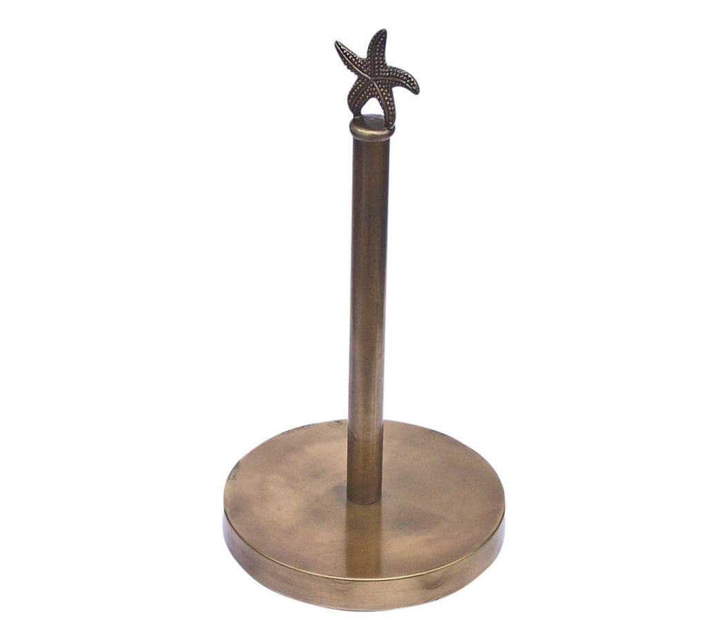 Antique Brass Starfish Paper Towel Holder 16"