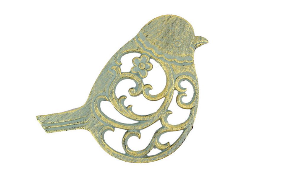 Antique Seaworn Bronze Cast Iron Bird Trivet 8"