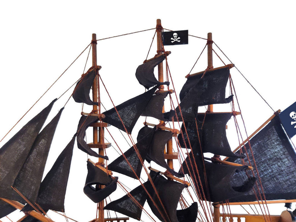 Wooden Captain Kidd's Black Falcon Black Sails Limited Model Pirate Ship 15"