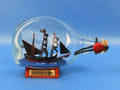 Wooden Blackbeard's Queen Anne's Revenge Pirate Ship in a Glass Bottle 7"