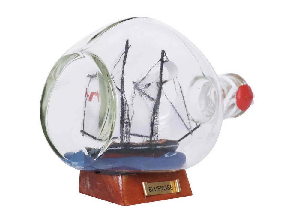 Bluenose Sailboat in a Glass Bottle 7"