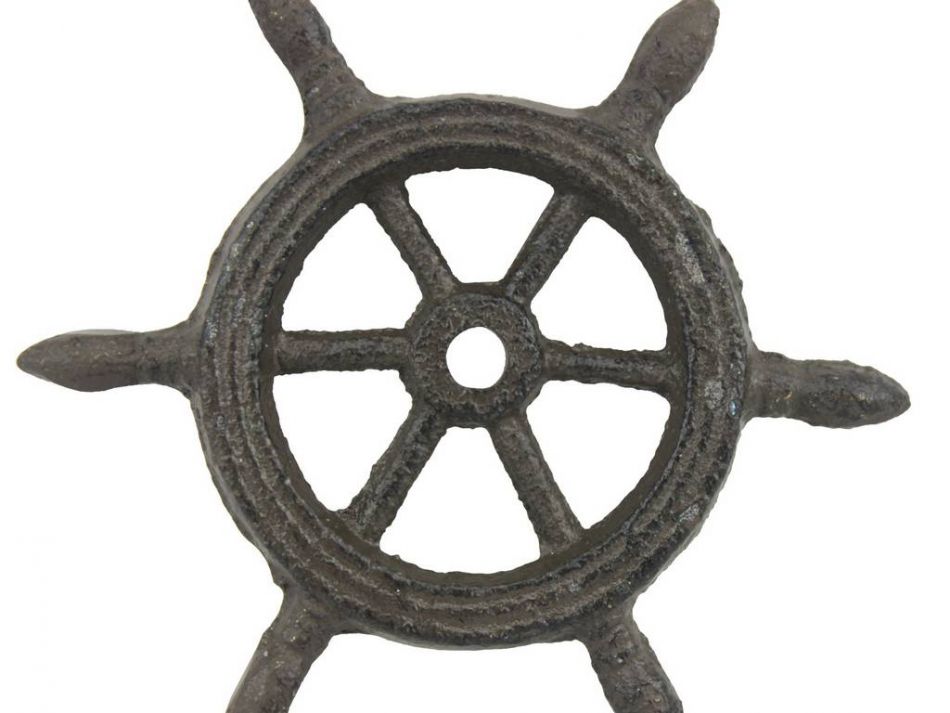 Cast Iron Ship Wheel Decorative Paperweight 4"