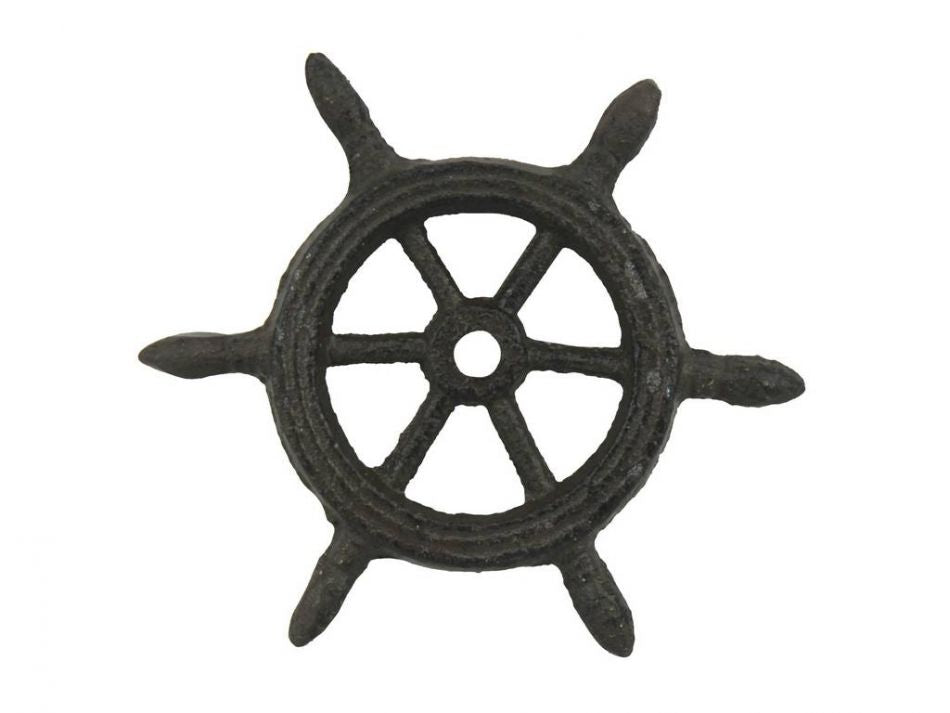 Cast Iron Ship Wheel Decorative Paperweight 4"