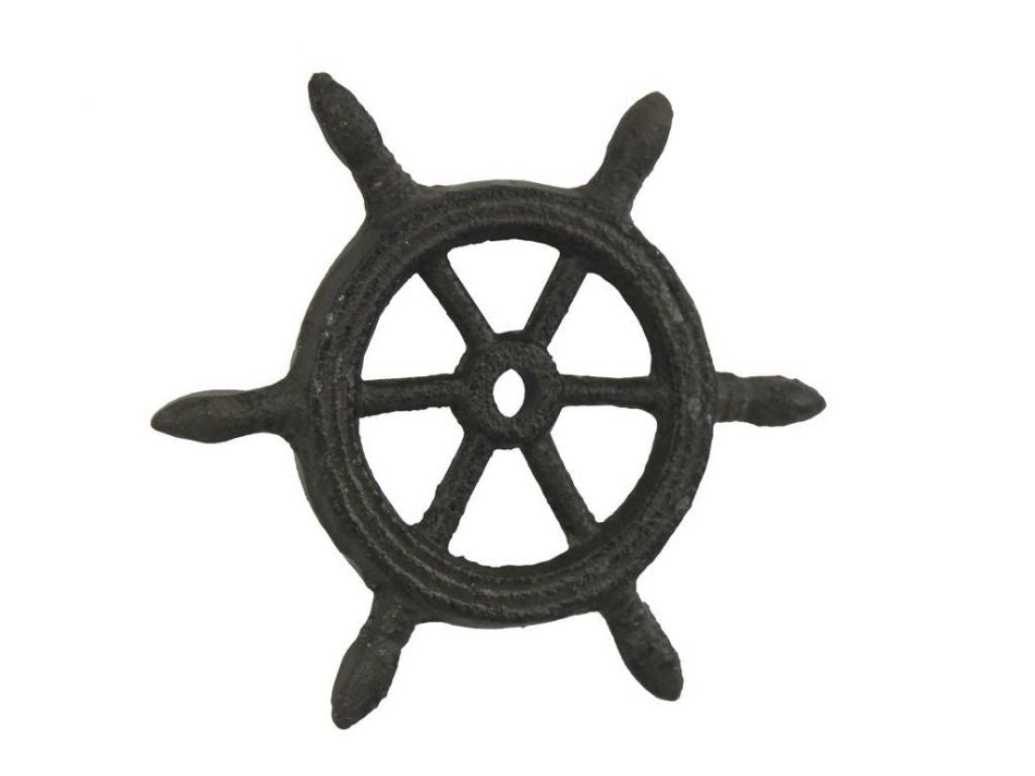 Cast Iron Ship Wheel Decorative Paperweight 4"