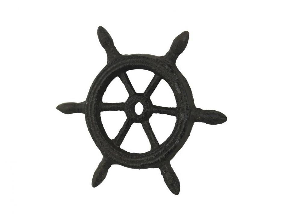 Cast Iron Ship Wheel Decorative Paperweight 4"