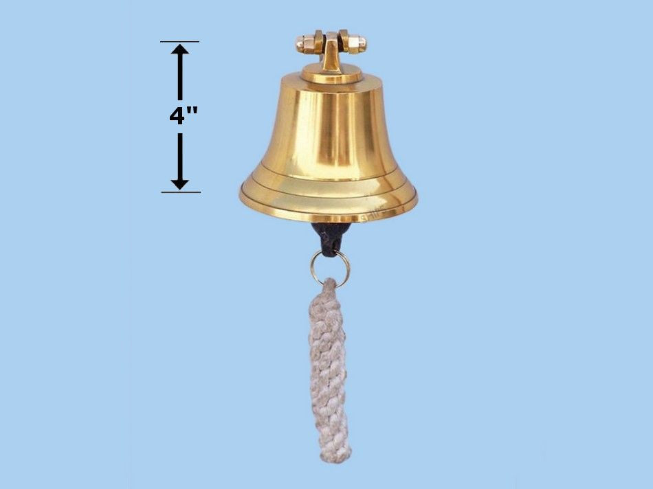 Brass Plated Hanging Harbor Bell 4"