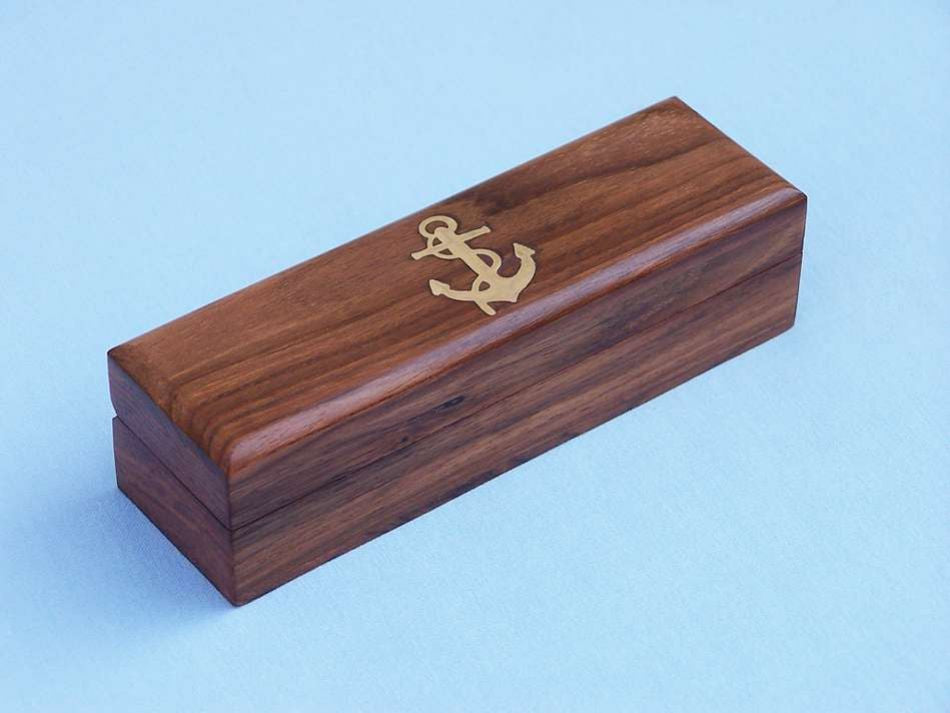 Solid Brass/Copper Boatswain (Bosun) Whistle w Rosewood Box 5"