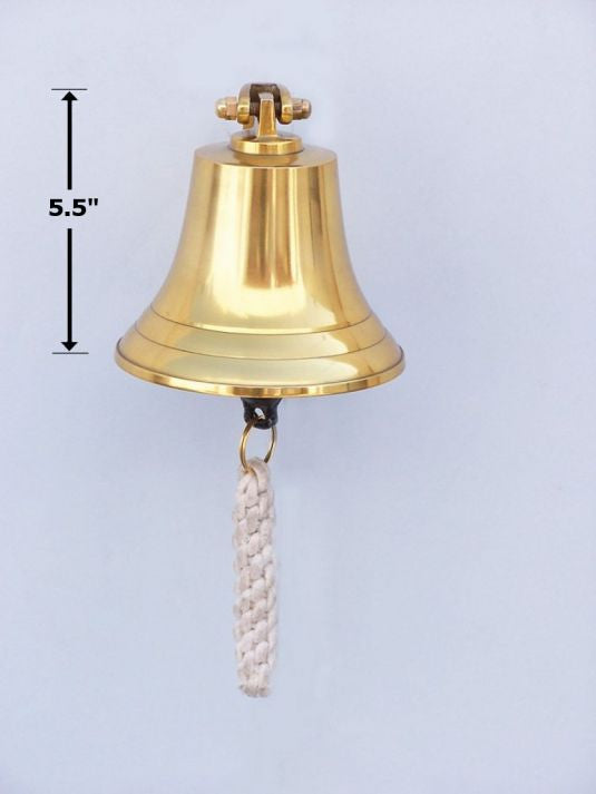 Brass Plated Hanging Harbor Bell 5.5"
