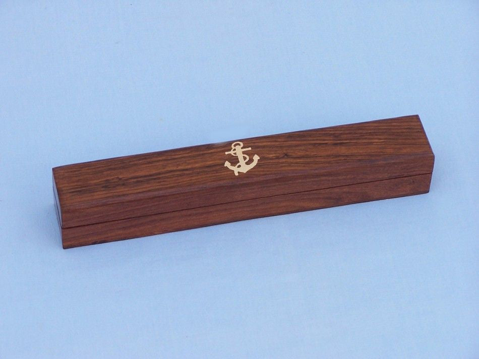 Brass Drafting Compass with Rosewood Box 9"