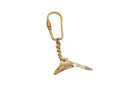 Solid Brass Dolphin Key Chain 4"