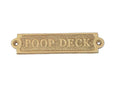 Solid Brass Poop Deck Sign 6"