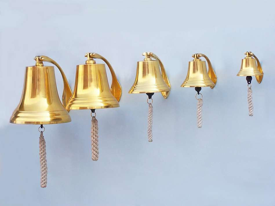 Brass Plated Hanging Harbor Bell 4"