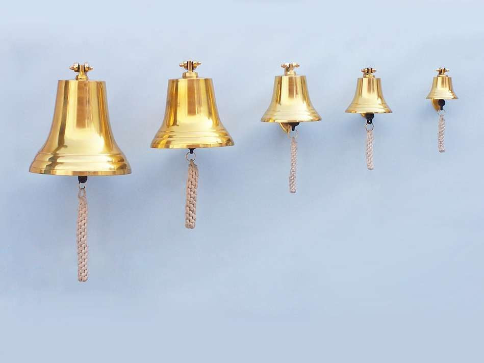 Brass Plated Hanging Harbor Bell 4"