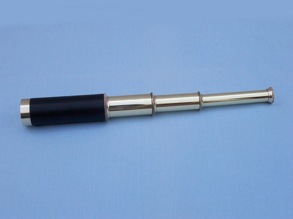 Solid Brass with Leather Spyglass 15"