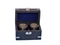 Brushed Nickel Anchor Shot Glasses With Rosewood Box 4" - Set of 2