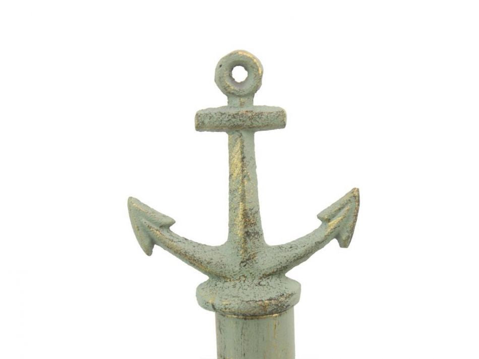 Rustic Seaworn Bronze Cast Iron Anchor Extra Toilet Paper Stand 16""