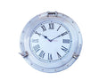 Brushed Nickel Deluxe Class Porthole Clock 17"