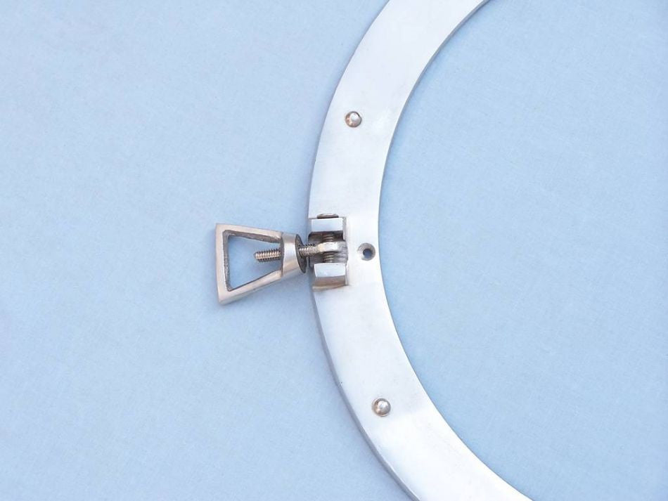 Brushed Nickel Deluxe Class Decorative Ship Porthole Window 12"