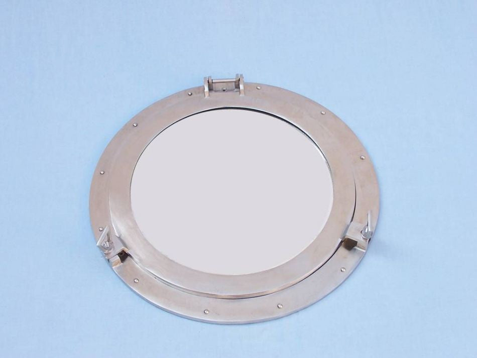 Brushed Nickel Deluxe Class Decorative Ship Porthole Window 20"