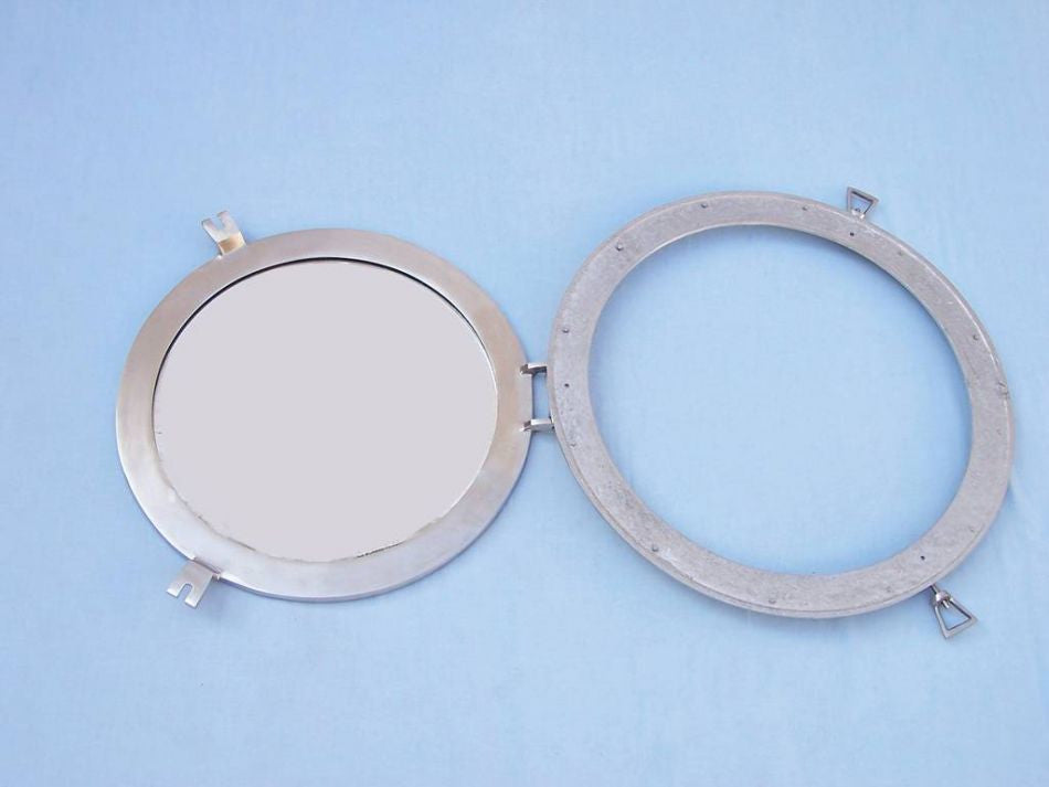 Brushed Nickel Deluxe Class Decorative Ship Porthole Window 20"