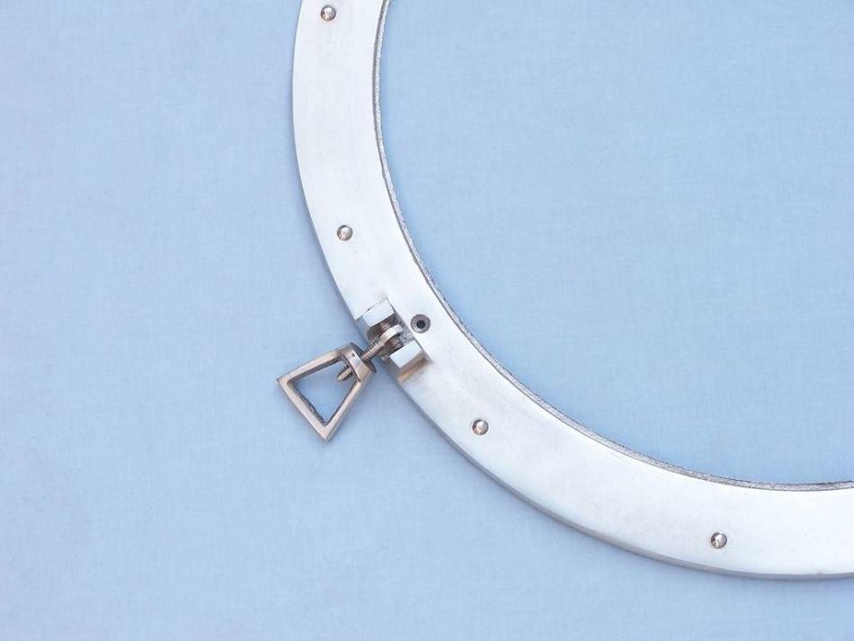 Brushed Nickel Deluxe Class Decorative Ship Porthole Window 20"