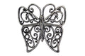 Rustic Silver Cast Iron Butterfly Trivet 8"
