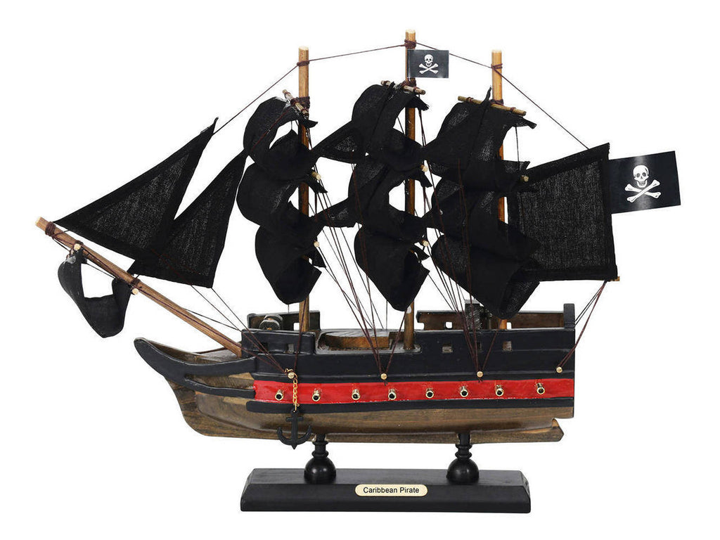 Wooden Caribbean Pirate Black Sails Limited Model Pirate Ship 12"