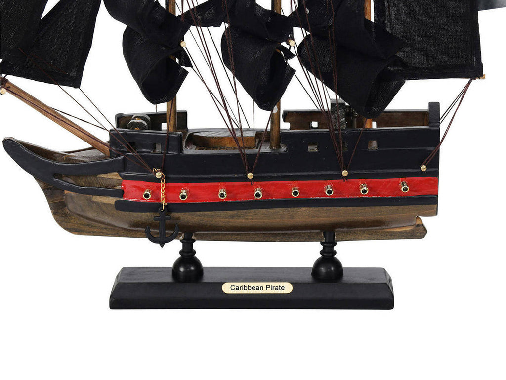 Wooden Caribbean Pirate Black Sails Limited Model Pirate Ship 12"