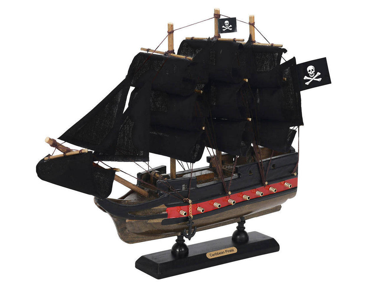 Wooden Caribbean Pirate Black Sails Limited Model Pirate Ship 12"