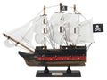 Wooden Caribbean Pirate White Sails Limited Model Pirate Ship 12"